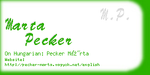 marta pecker business card